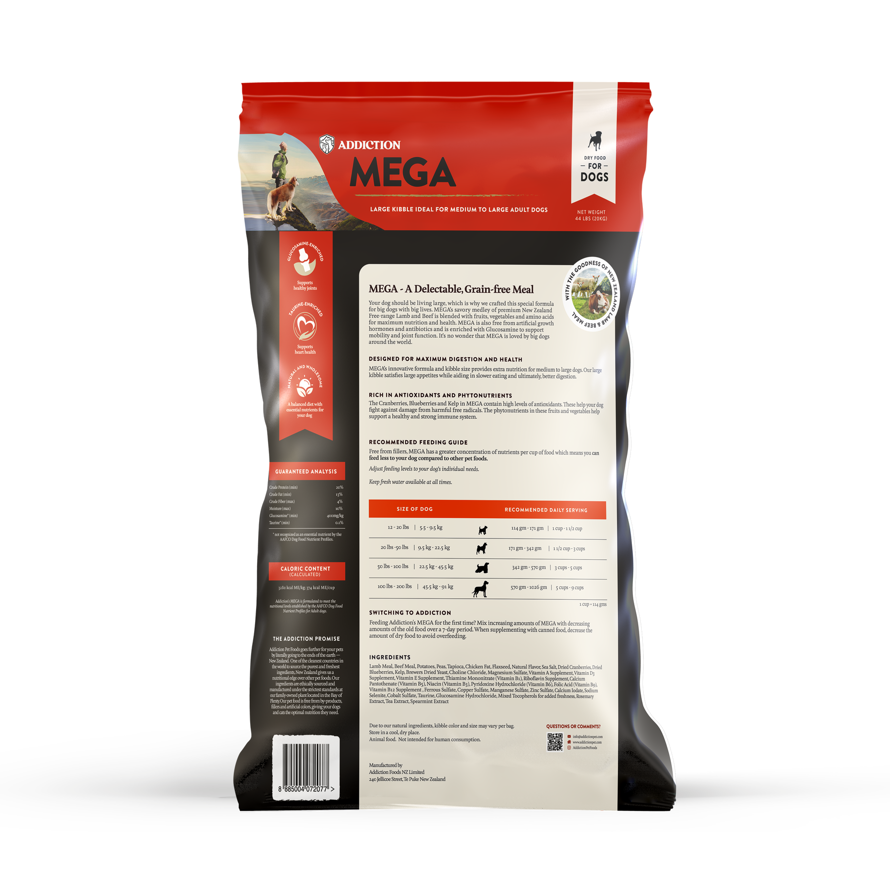Addiction MEGA, Complete & Balanced, Lamb & Beef Dry Dog food for Medium to Large Dog