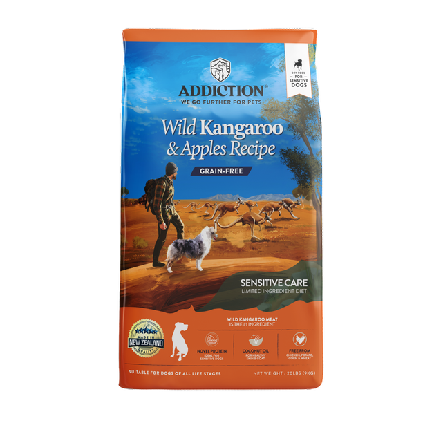 Addiction Wild Kangaroo & Apples, Sensitive Care, Novel Protein Dry Dog Food