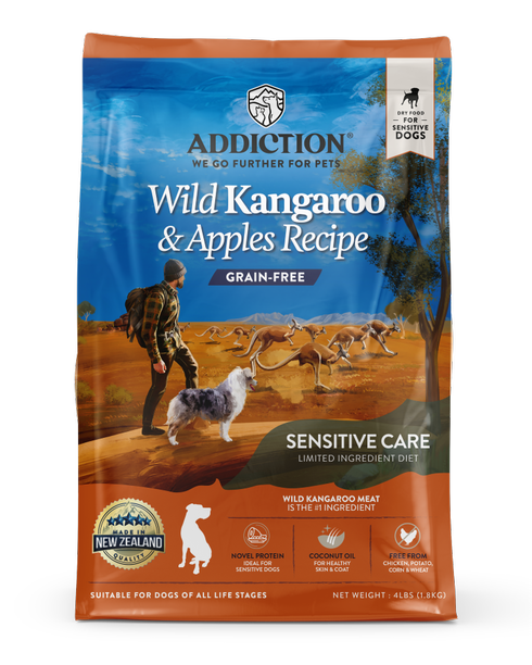 Addiction Wild Kangaroo & Apples, Sensitive Care, Novel Protein Dry Dog Food