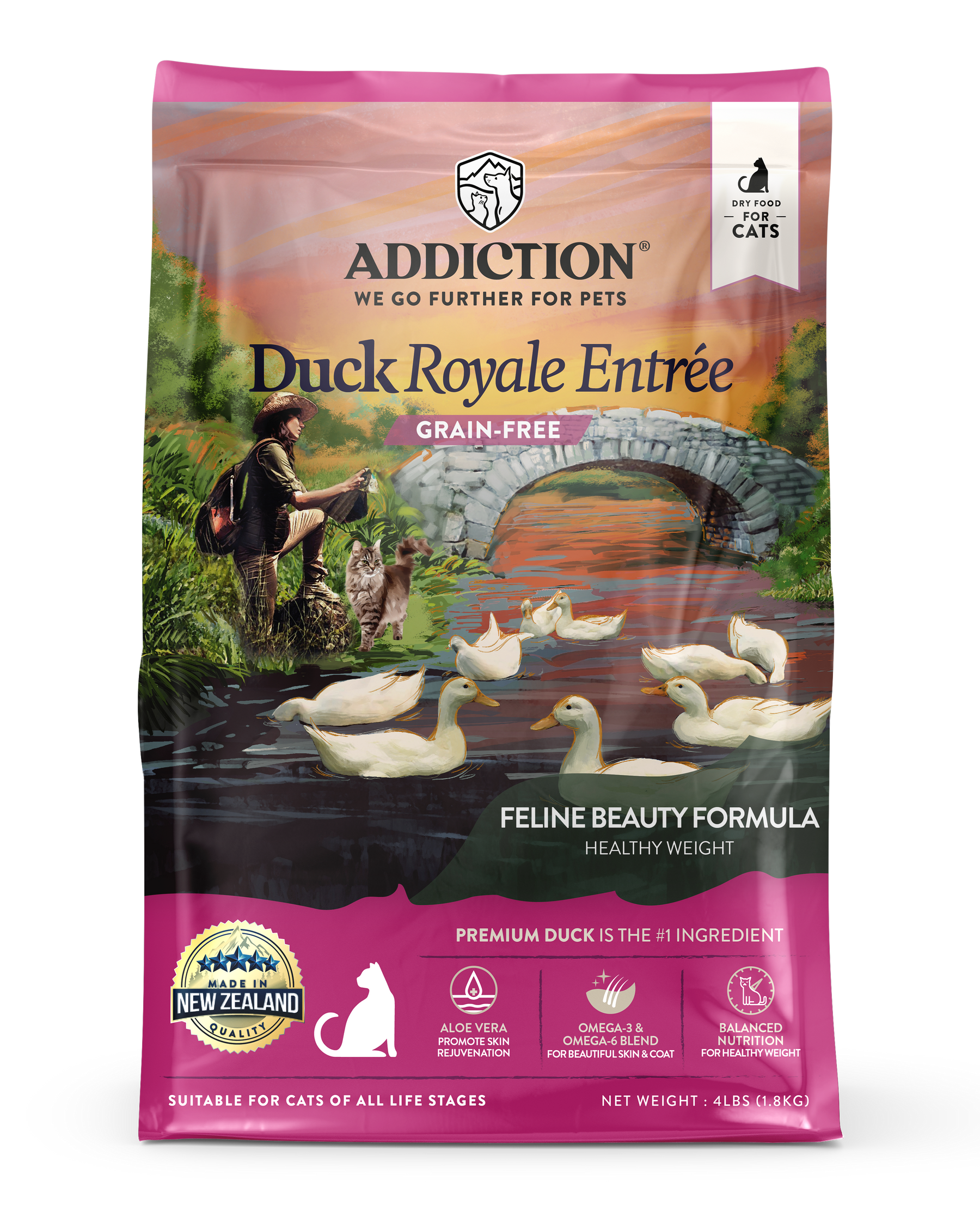 Addiction Duck Royal Cat, Feline Beauty, Skin & Coat Dry Cat Food