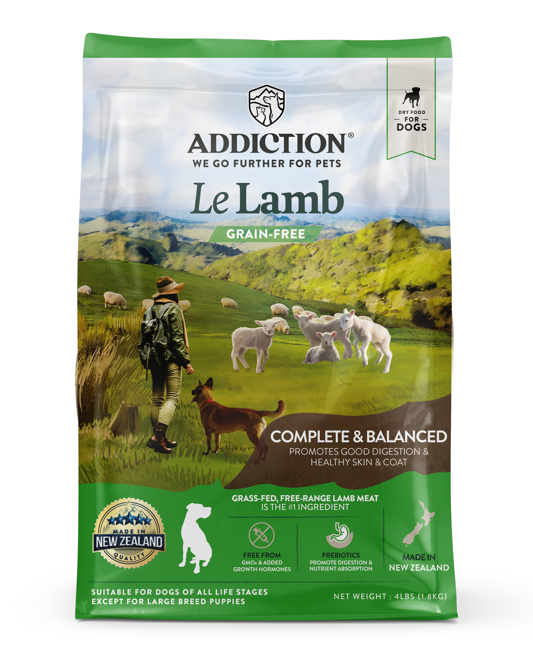 Addiction Le Lamb, Complete & Balanced, Digestive Health Dry Dog Food