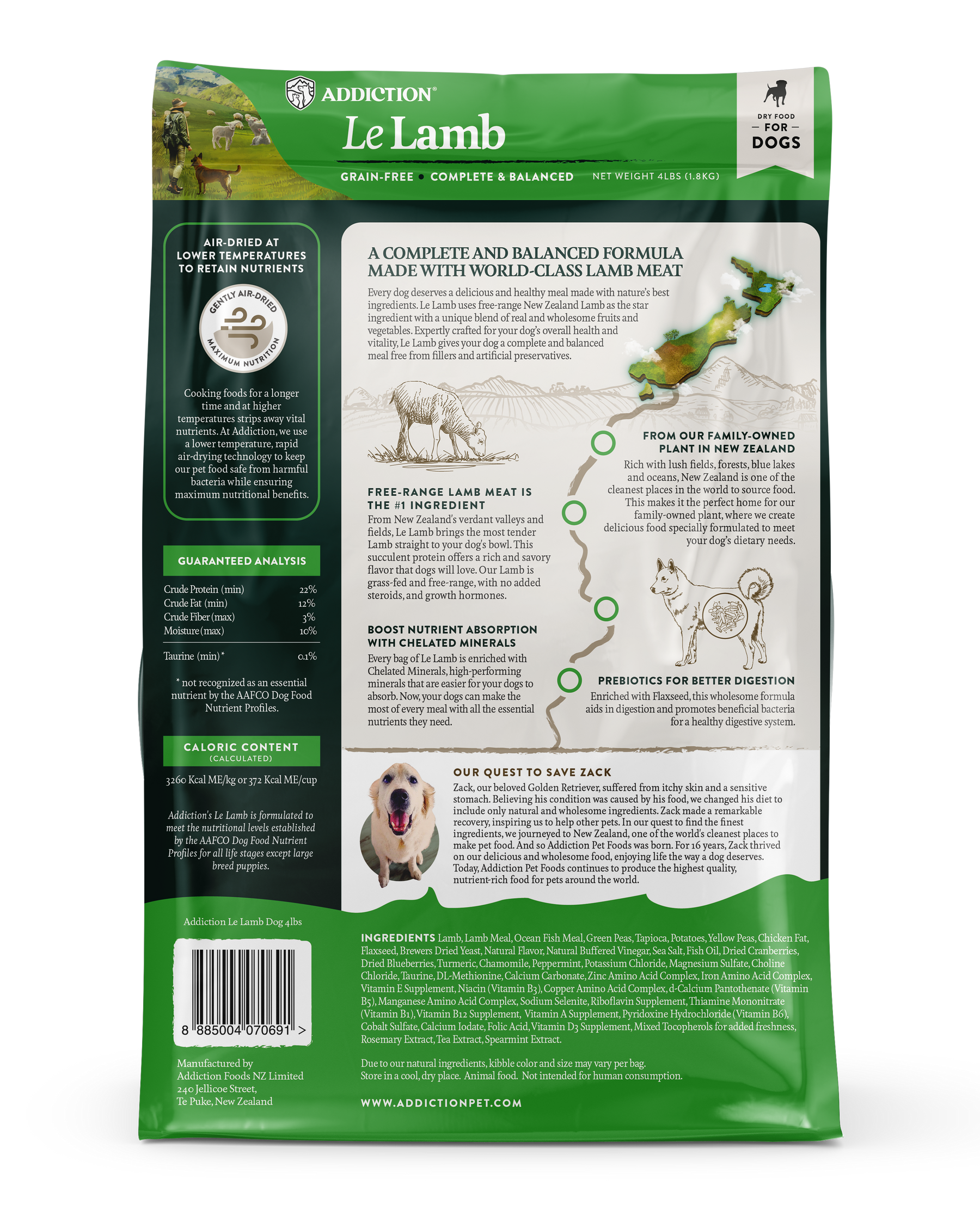 Addiction Le Lamb, Complete & Balanced, Digestive Health Dry Dog Food