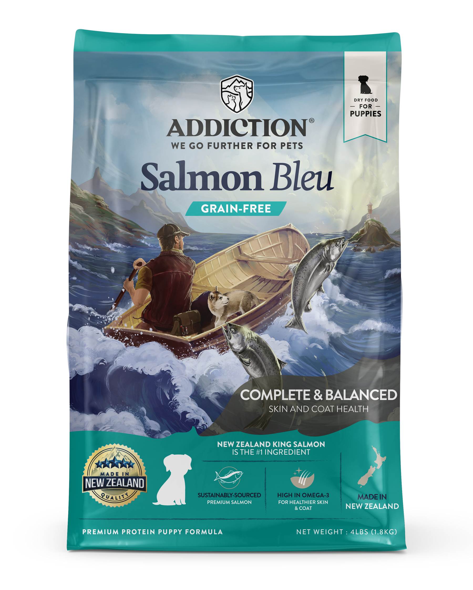 Addiction Salmon Bleu Puppy, Complete & Balanced, Skin & Coat Dry Puppy Food