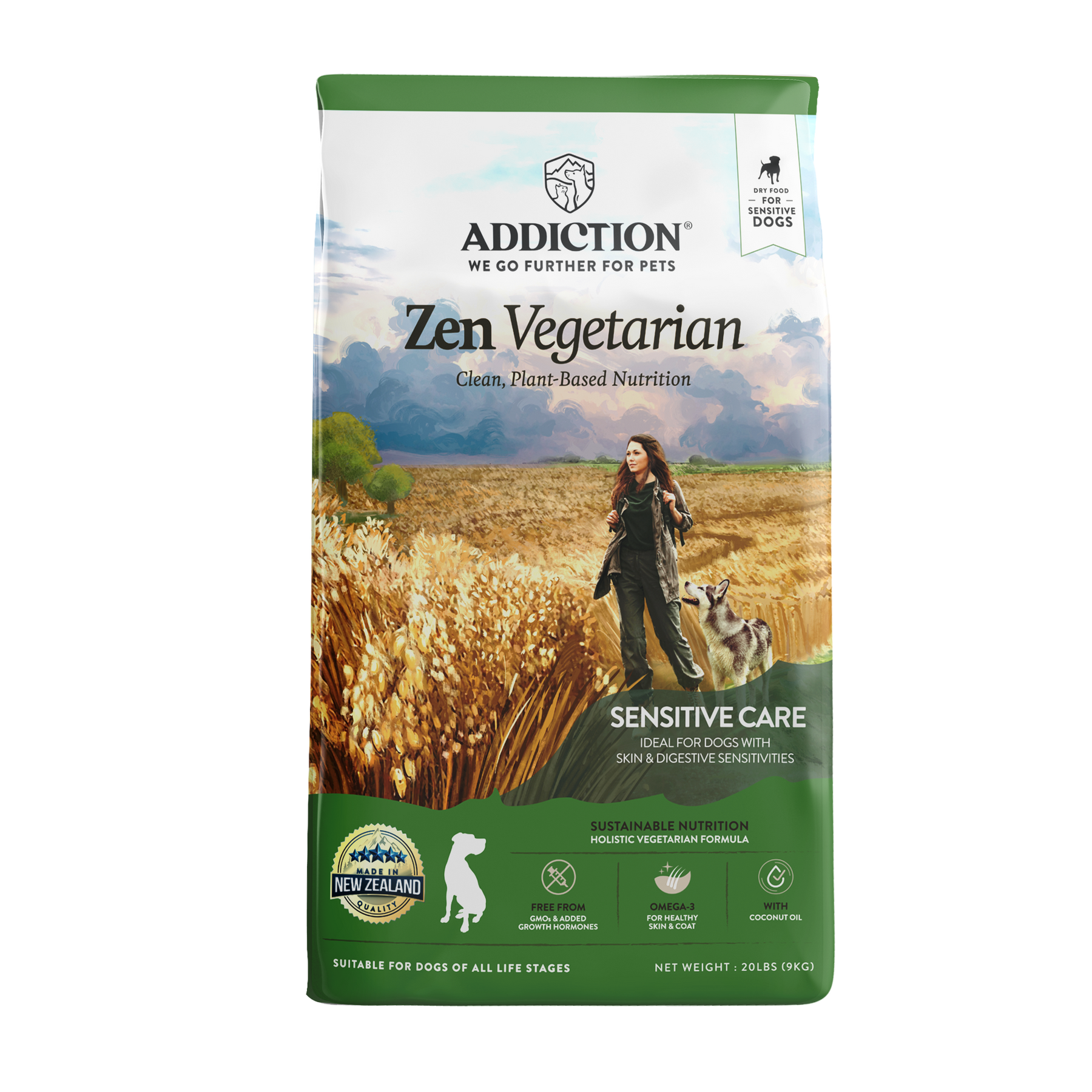 Addiction Zen Vegetarian, Sensitive Care, Plant-Based Dry Dog Food