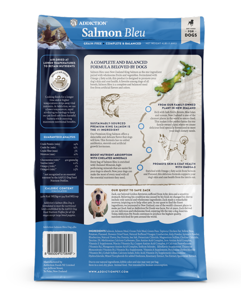 Addiction Salmon Bleu, Complete & Balanced, Skin & Coat Dry Dog Food