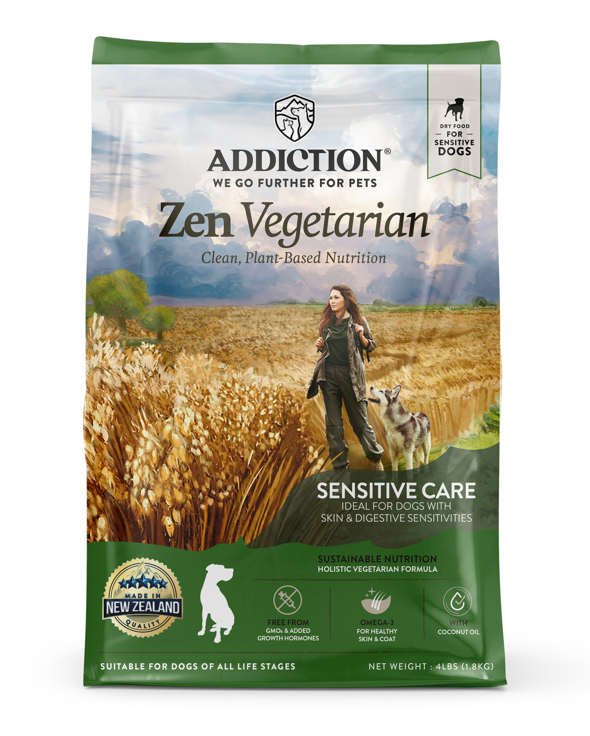 Addiction Zen Vegetarian, Sensitive Care, Plant-Based Dry Dog Food