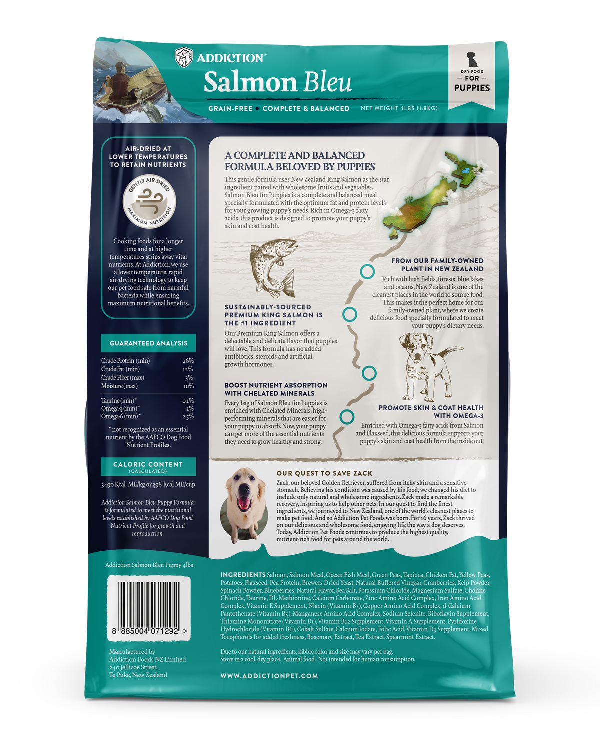 Addiction Salmon Bleu Puppy, Complete & Balanced, Skin & Coat Dry Puppy Food